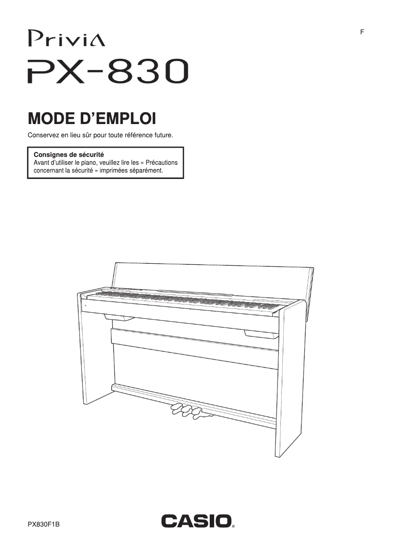Page 1 de la notice Manuel utilisateur Casio PX-830
