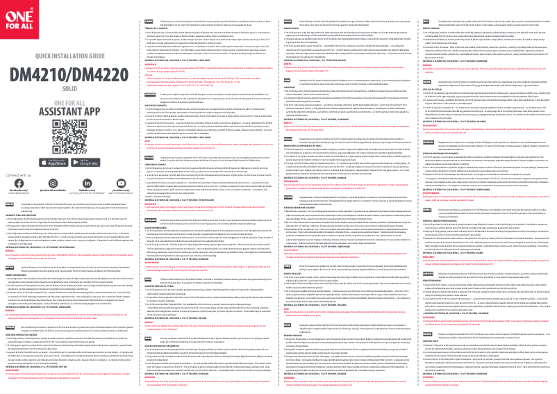 Page 1 de la notice Manuel utilisateur One for all DM 4210