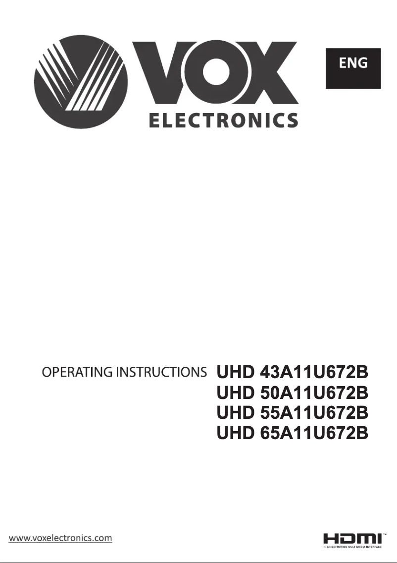Page 1 de la notice Manuel utilisateur VOX 55A11U672B