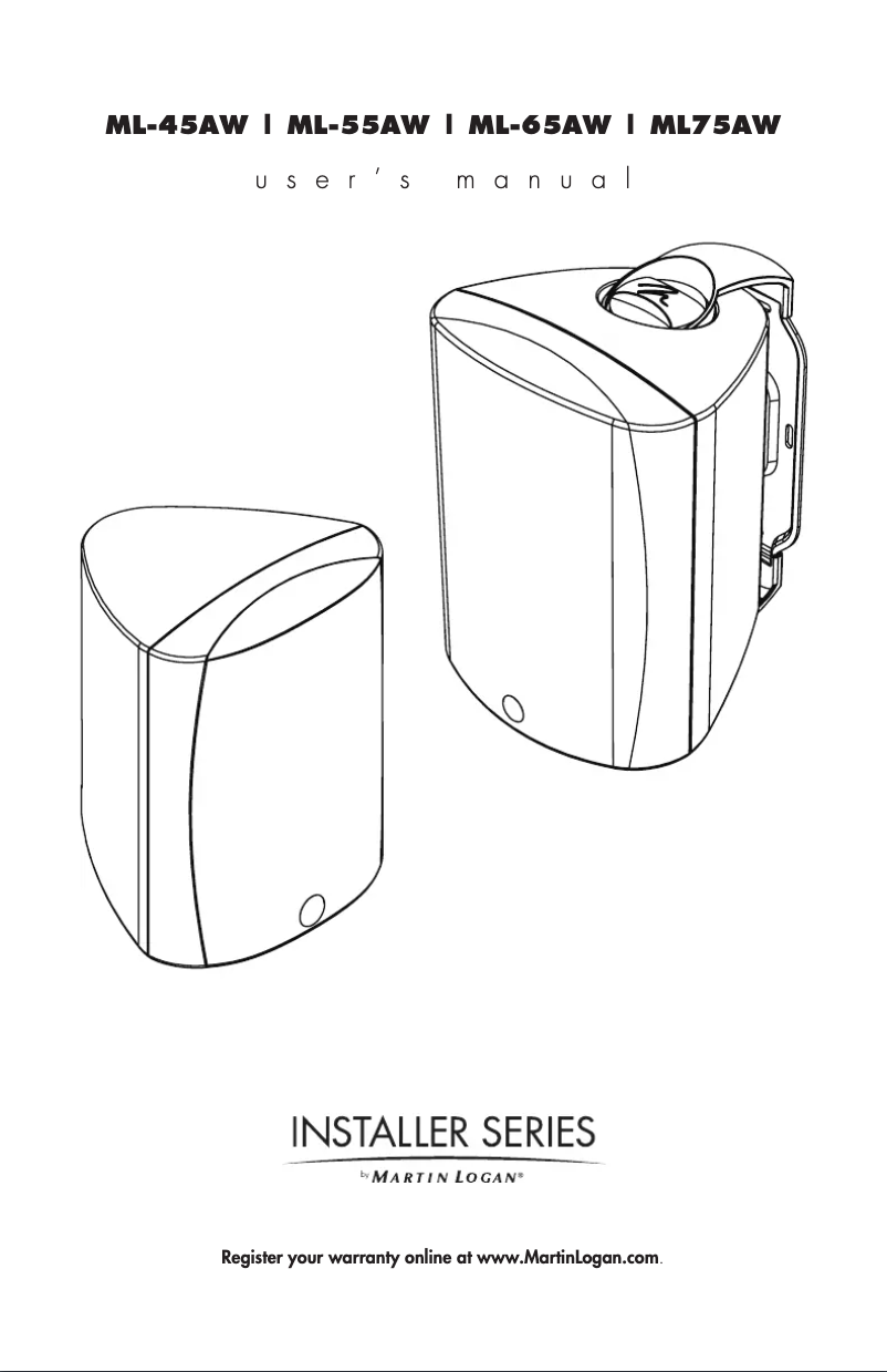 Page n°1 - Manuel utilisateur Martin Logan ML55-AW