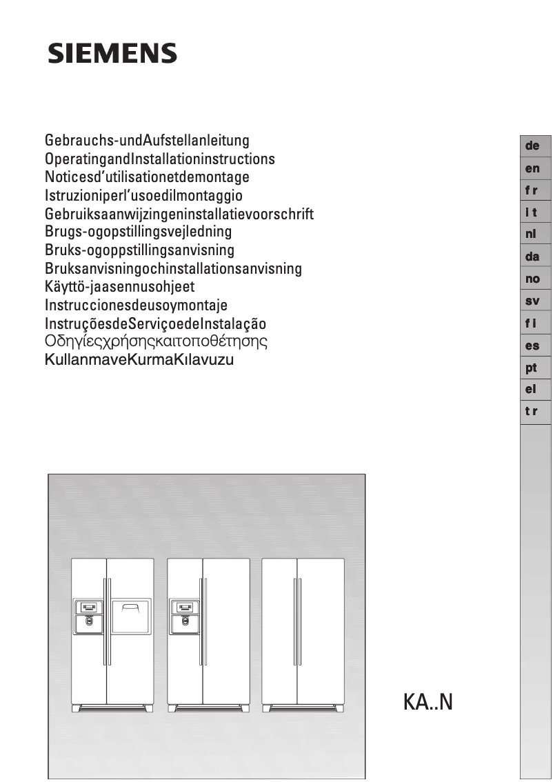 Page n°1 - Manuel utilisateur Siemens KA58NA70