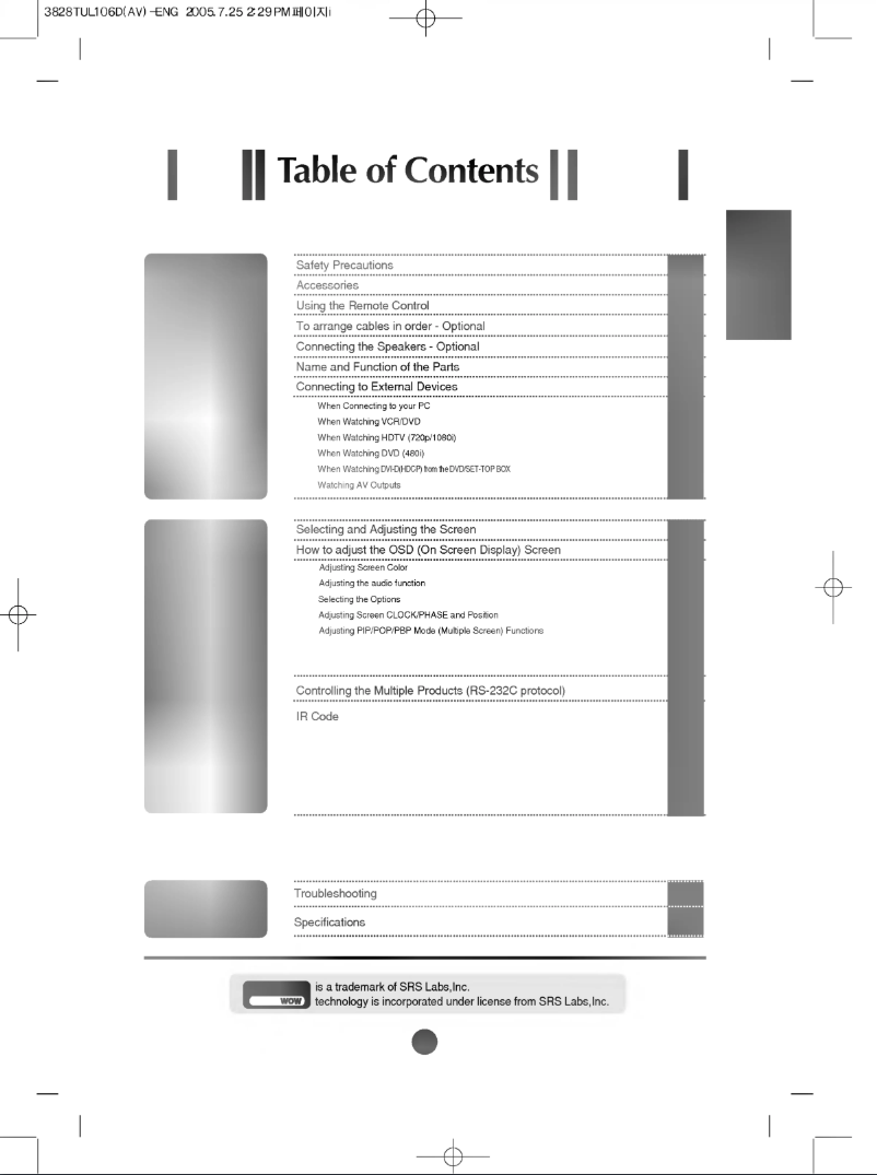 Page 1 de la notice Manuel utilisateur LG L3200AFK