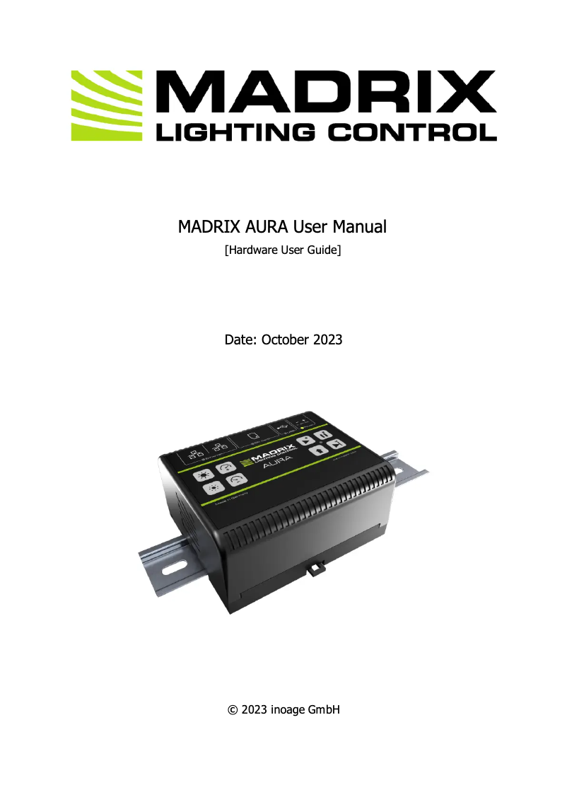 Page n°1 - Manuel utilisateur Madrix Aura 2