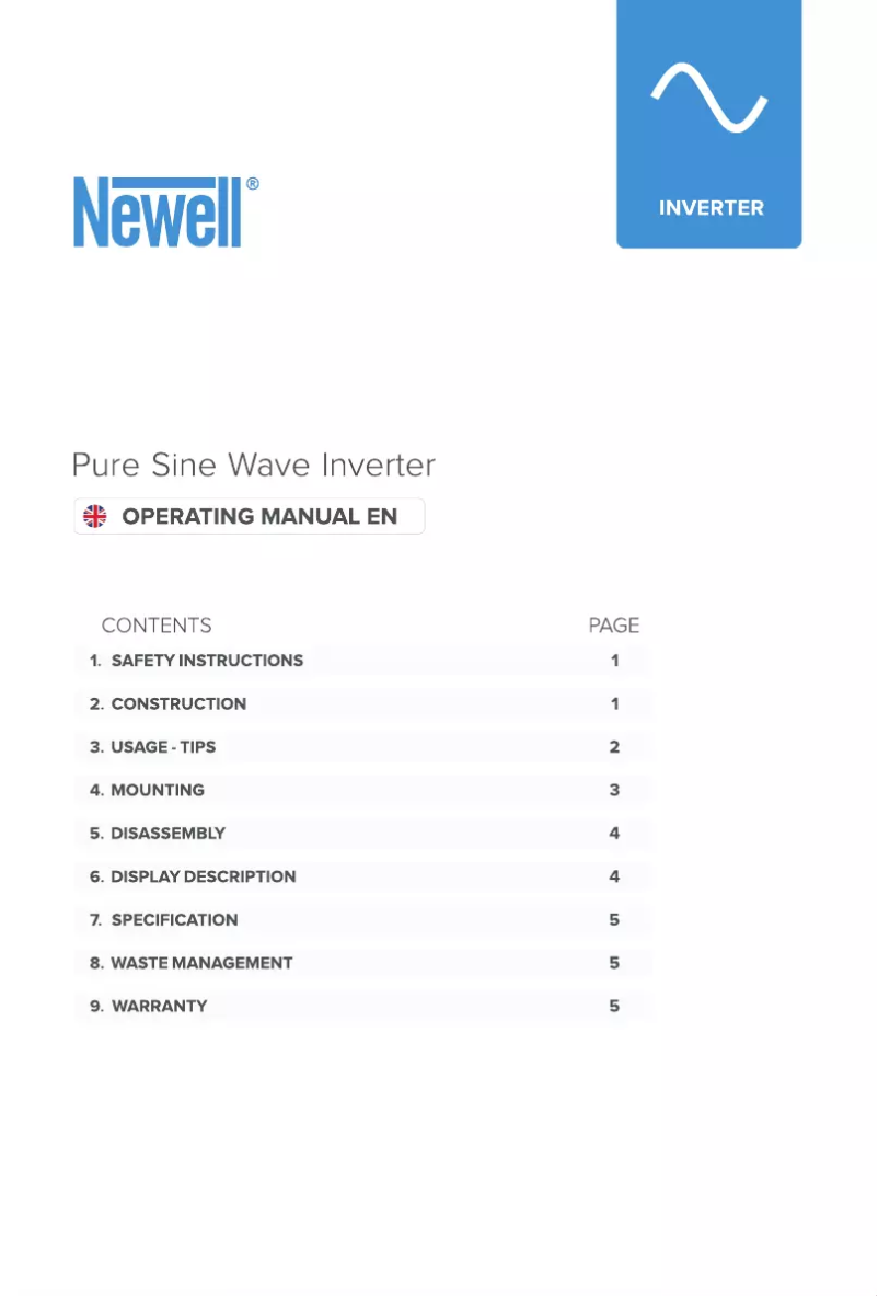 Page 1 de la notice Manuel utilisateur Newell NL3678