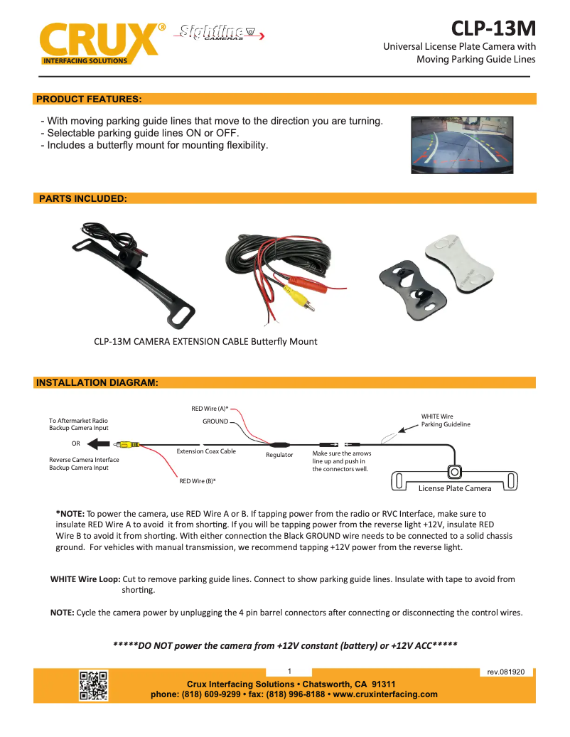 Page n°1 - Manuel utilisateur CRUX CLP-13M