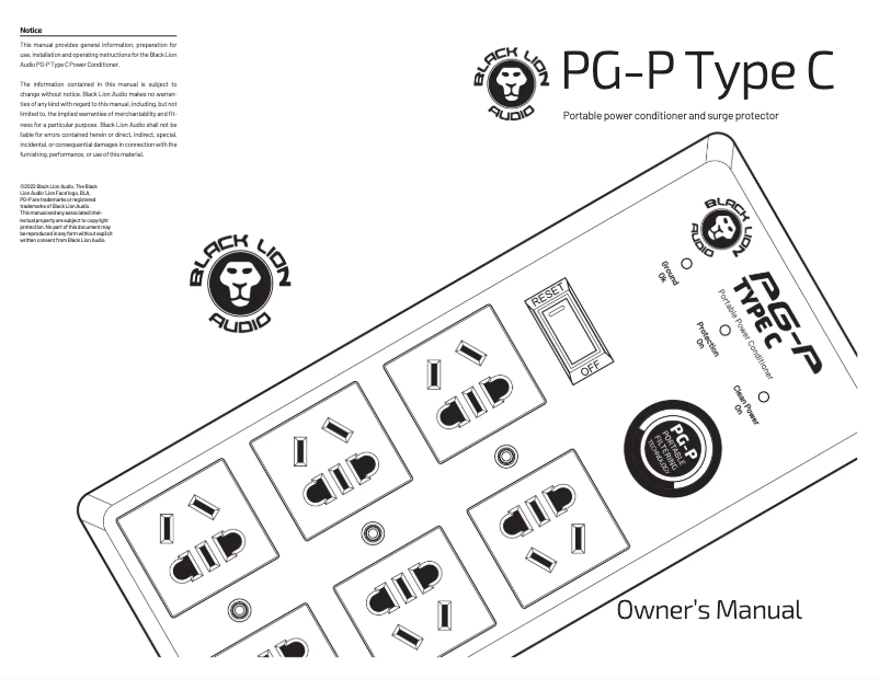 Página 1 del manual Manual de usuario Black Lion Audio PG-P Type C