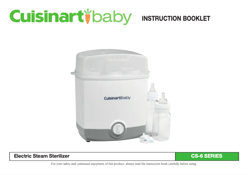 Page 1 de la notice Manuel utilisateur Cuisinart Baby CS-6