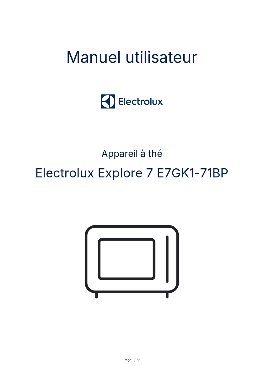 Image de la première page du manuel de l'appareil Explore 7 E7GK1-71BP