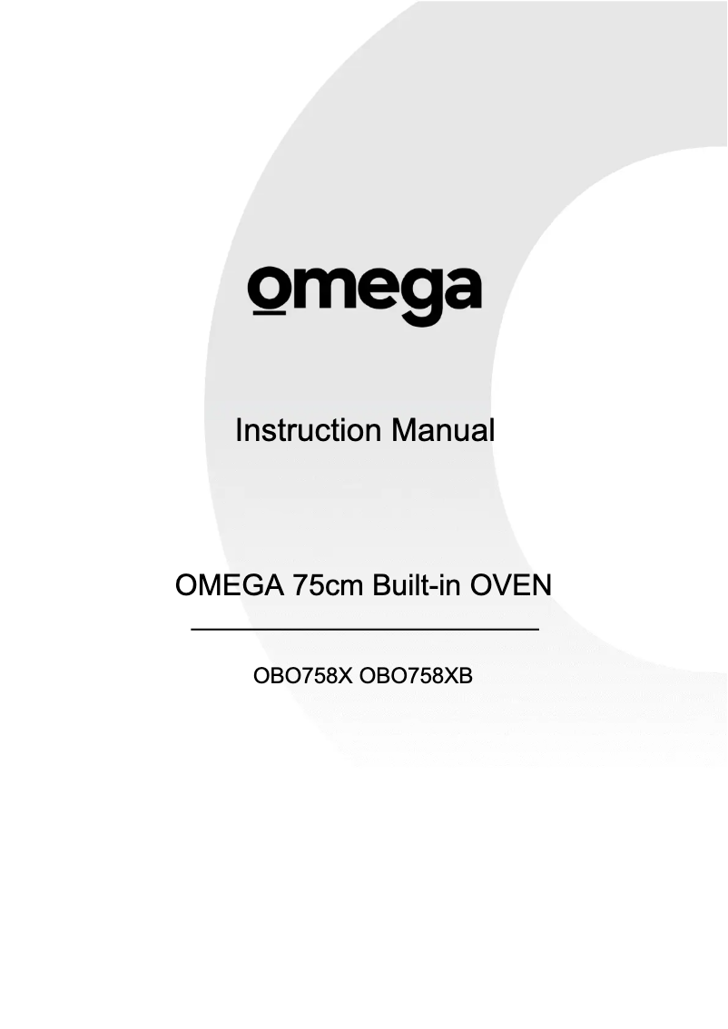 Page n°1 - Manuel utilisateur Omega OBO758X