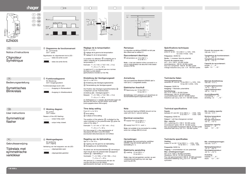Page n°1 - Mode d'emploi Hager EZN005