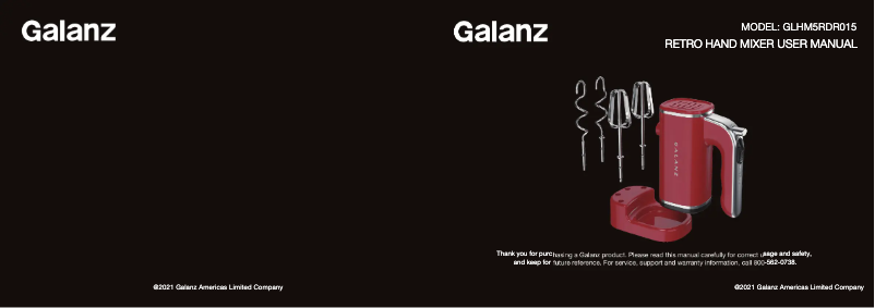 Page n°1 - Manuel utilisateur Galanz GLHM5BER015