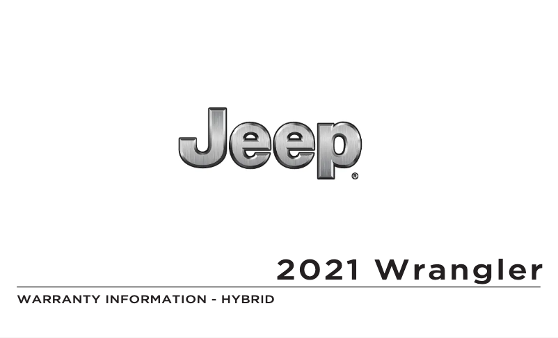 Page 1 de la notice Informations de garantie Jeep Wrangler 4xe (2021)
