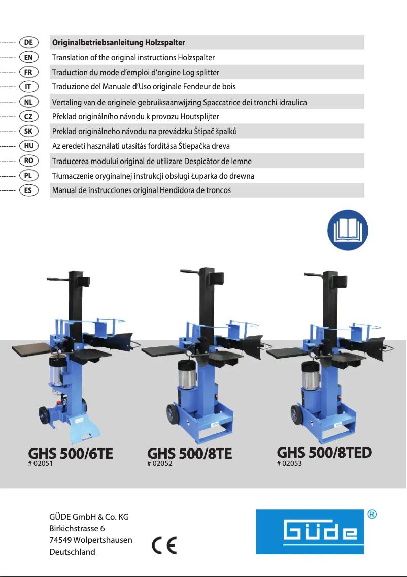 Page 1 de la notice Manuel utilisateur Güde GHS 500/8TED