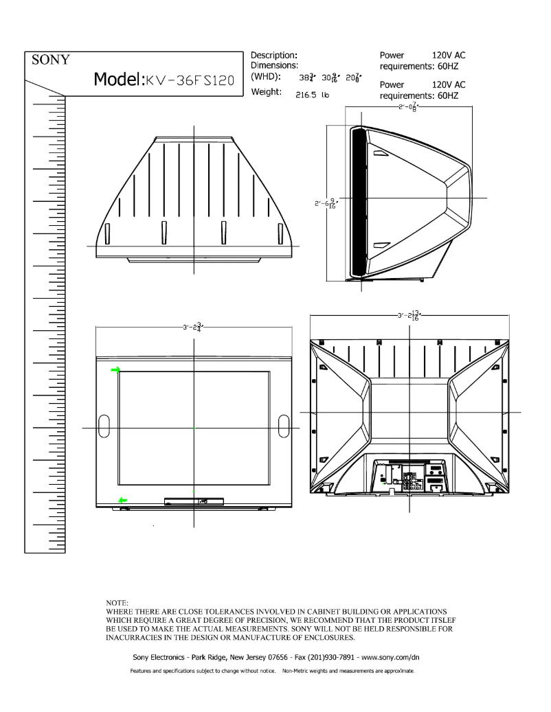 Page 1 de la notice Guide d'installation Sony KV-36FS120