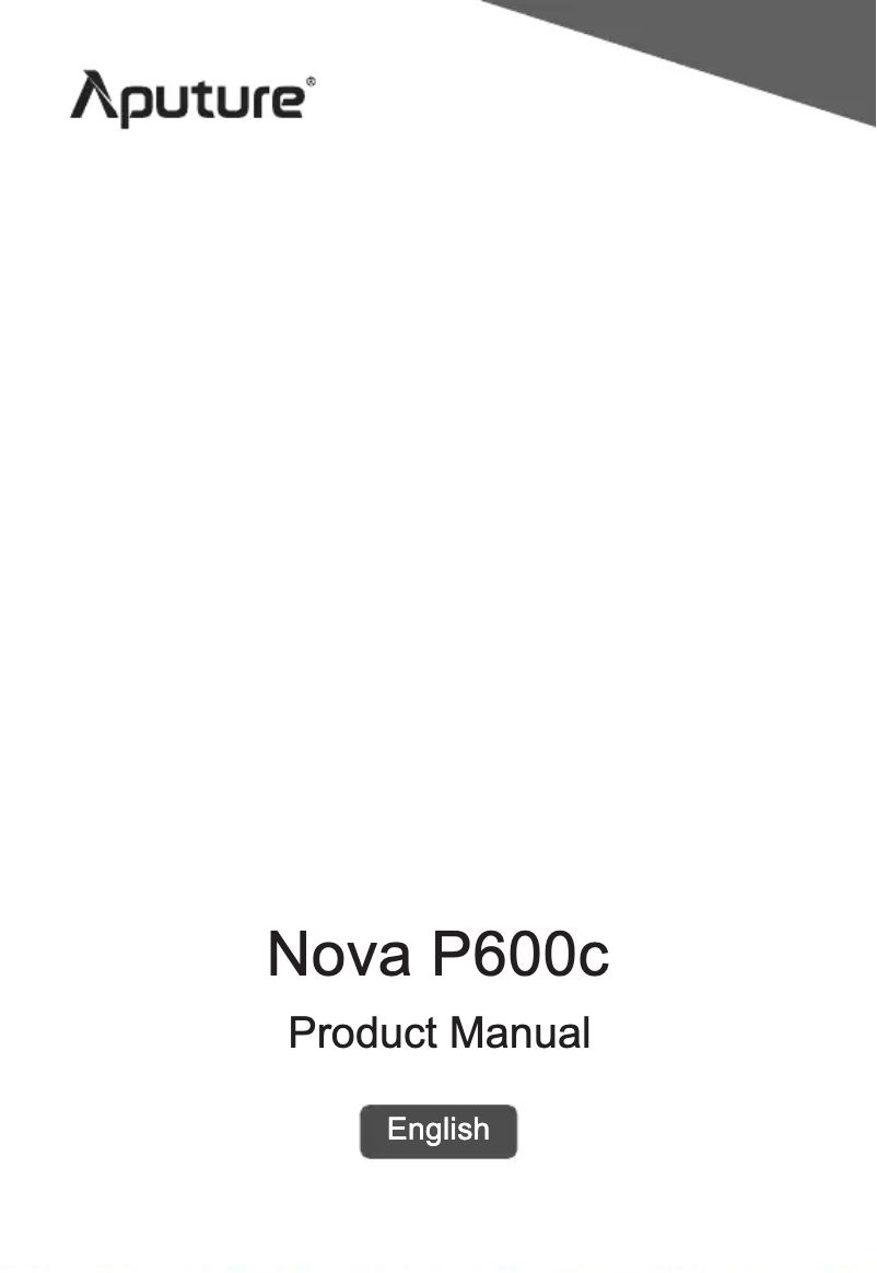 First page image of the manual for Nova P600C