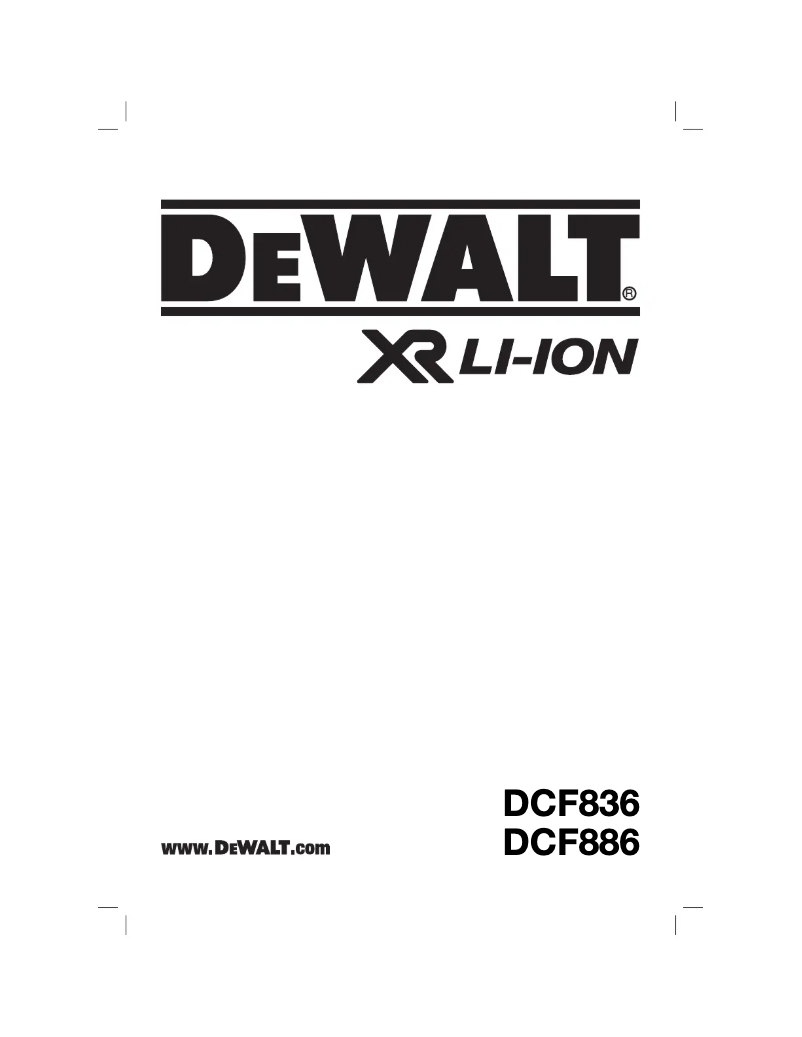 Page 1 de la notice Manuel utilisateur DeWalt DCF836