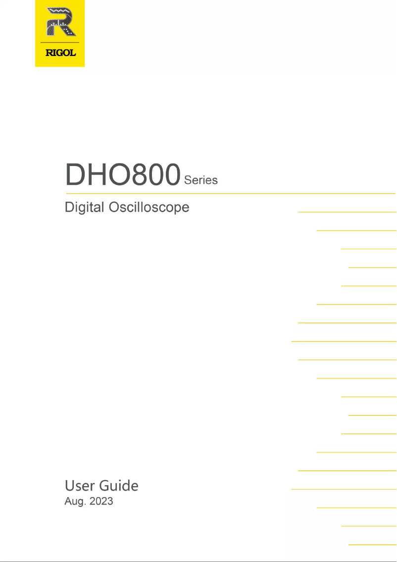 Image de la première page du manuel de l'appareil DHO804