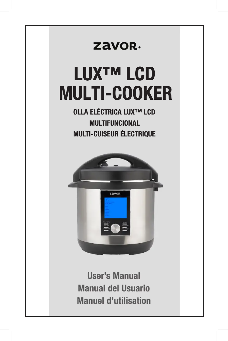 Page n°1 - Manuel utilisateur Zavor Lux LCD