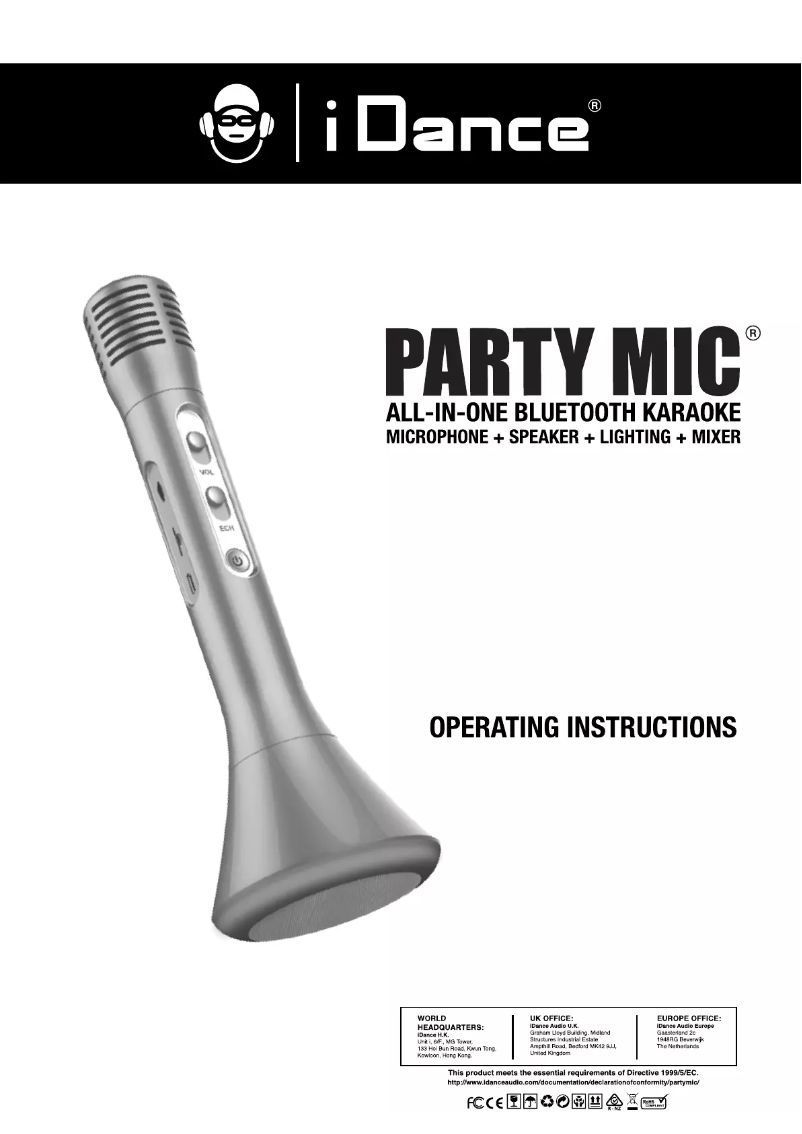 Page n°1 - Manuel utilisateur iDance Party Mic PM-10