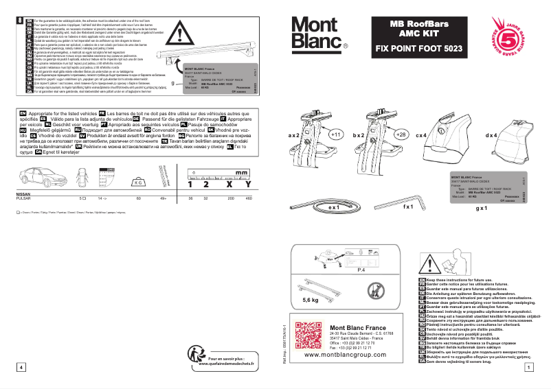 Page 1 de la notice Manuel utilisateur Mont Blanc AMC 5023