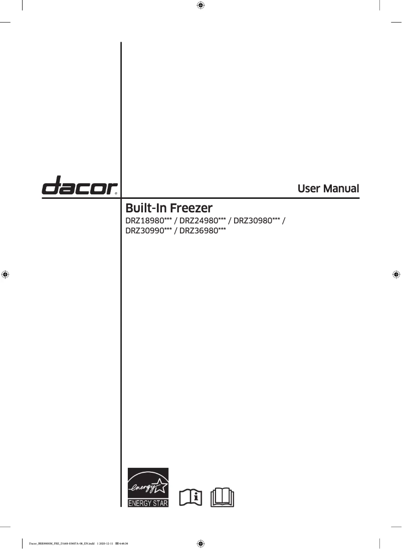 Page 1 de la notice Manuel utilisateur Dacor DRZ36980LAP