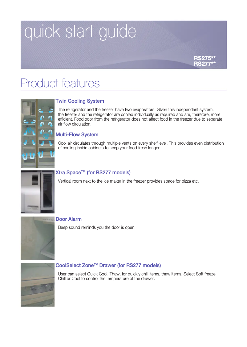 Page 1 de la notice Guide d'installation Samsung RSA1WTMH