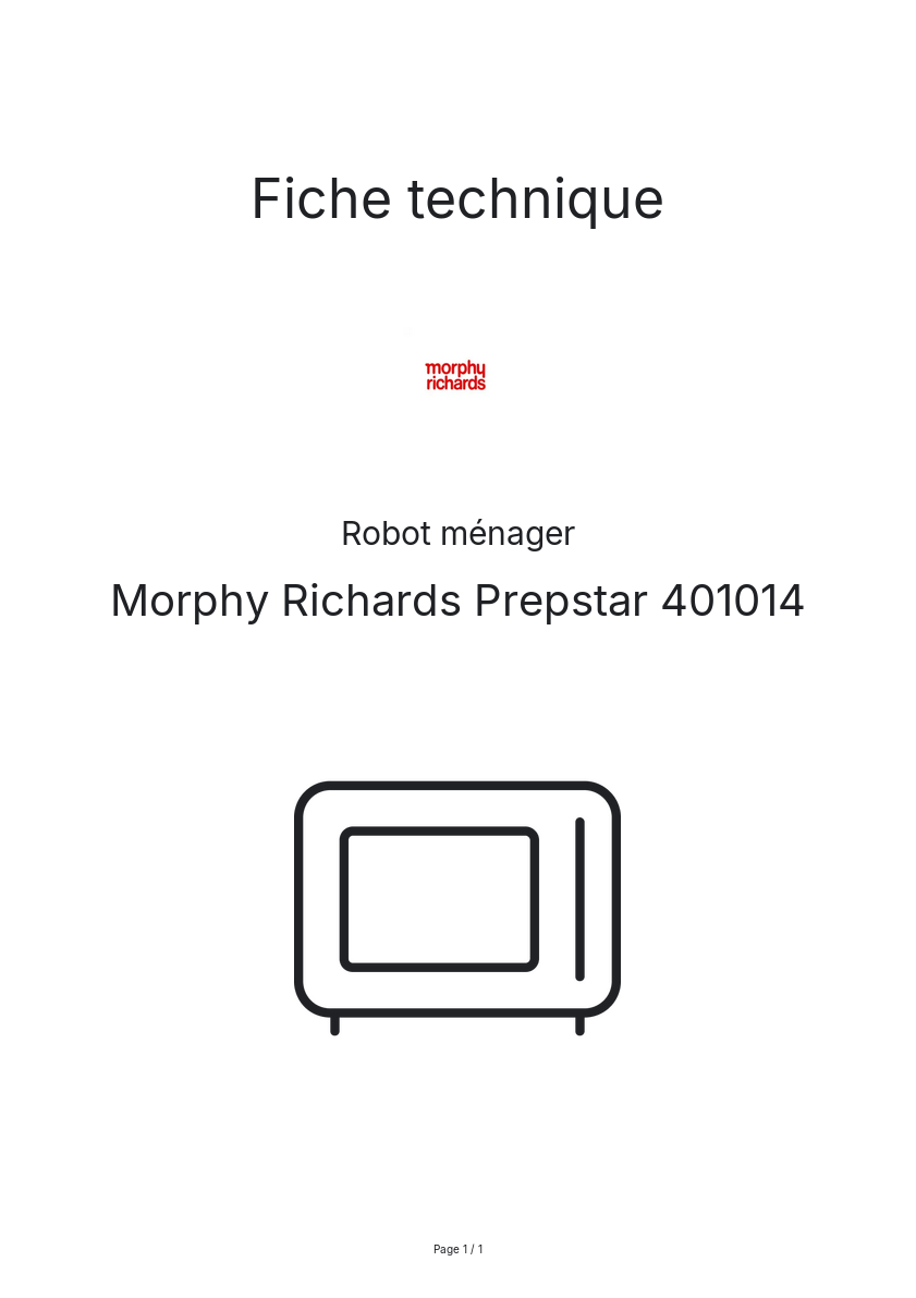 Image de la première page du manuel de l'appareil Prepstar 401014