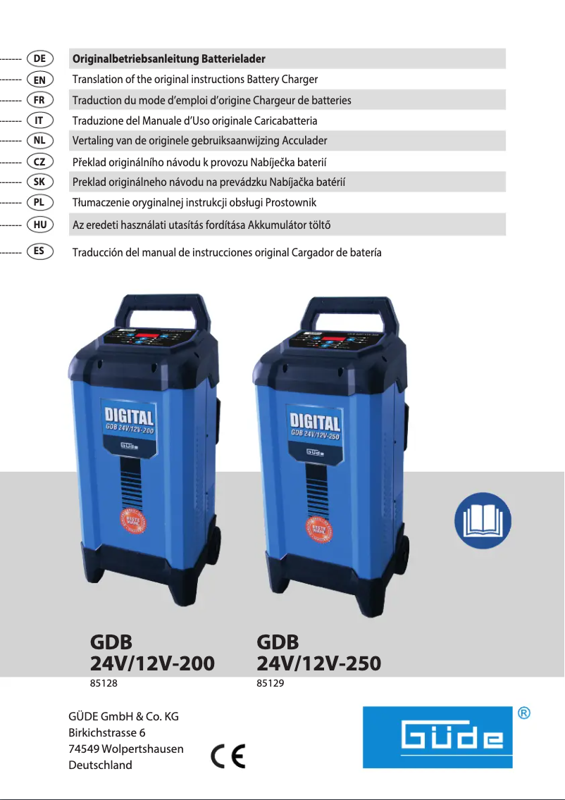 Image de la première page du manuel de l'appareil GDB 24V/12V-250