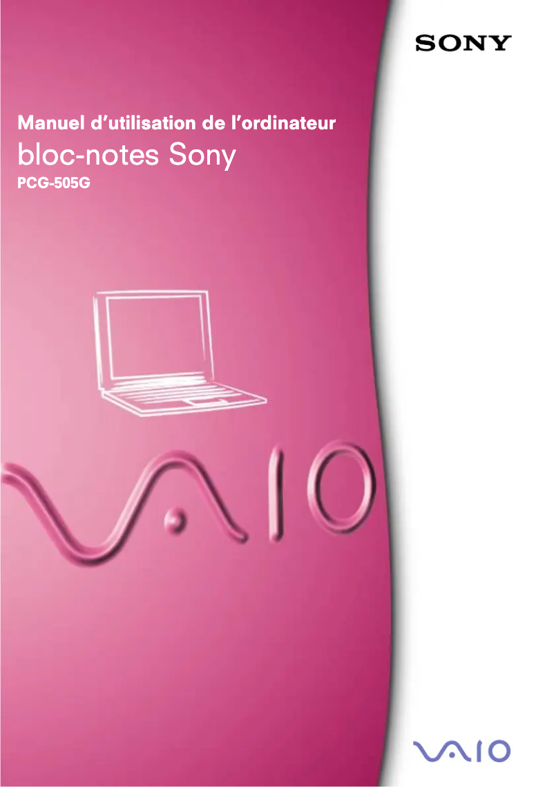 Page n°1 - Manuel utilisateur Sony Vaio PCG-505G