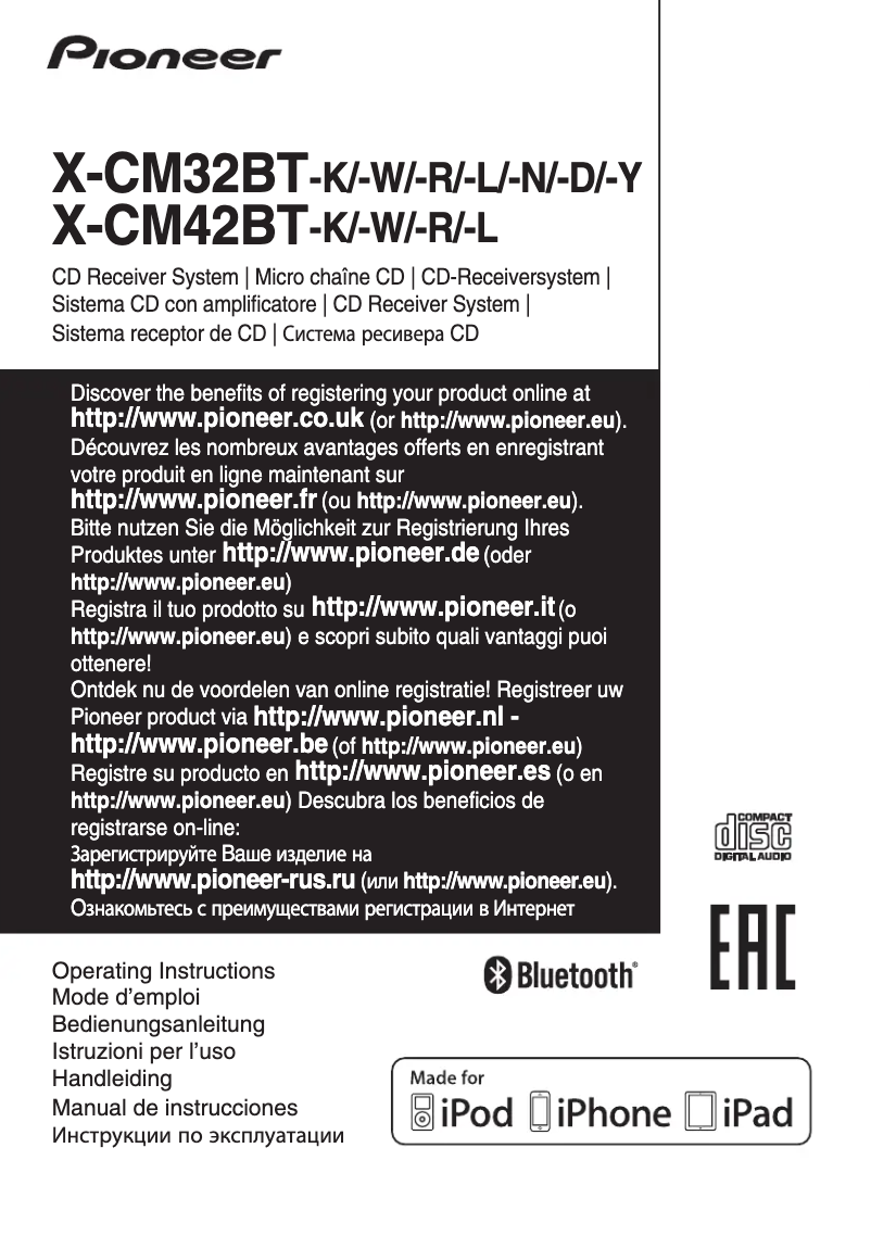 Page n°1 - Manuel utilisateur Pioneer X-CM32BT-W