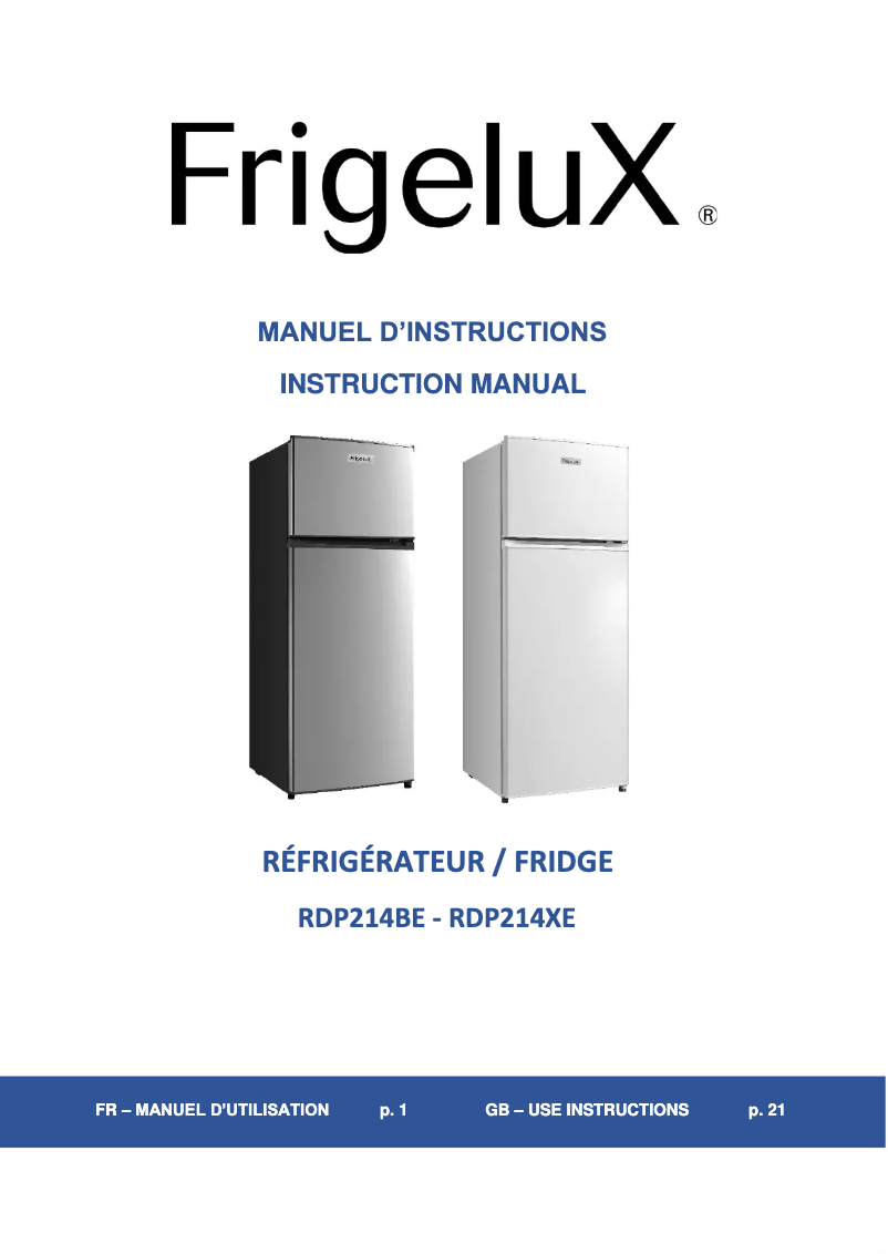 Image de la première page du manuel de l'appareil RDP214XE