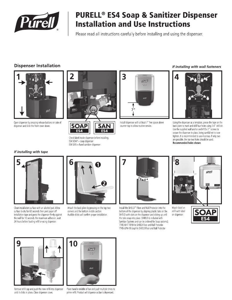 Página 1 del manual Manual de usuario Purell Healthy Soap ES4