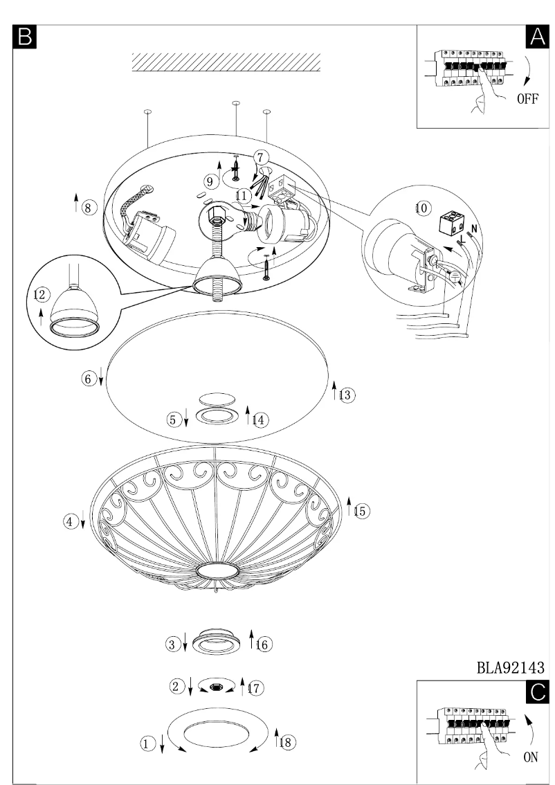 Page 1 de la notice Manuel utilisateur Eglo Colti