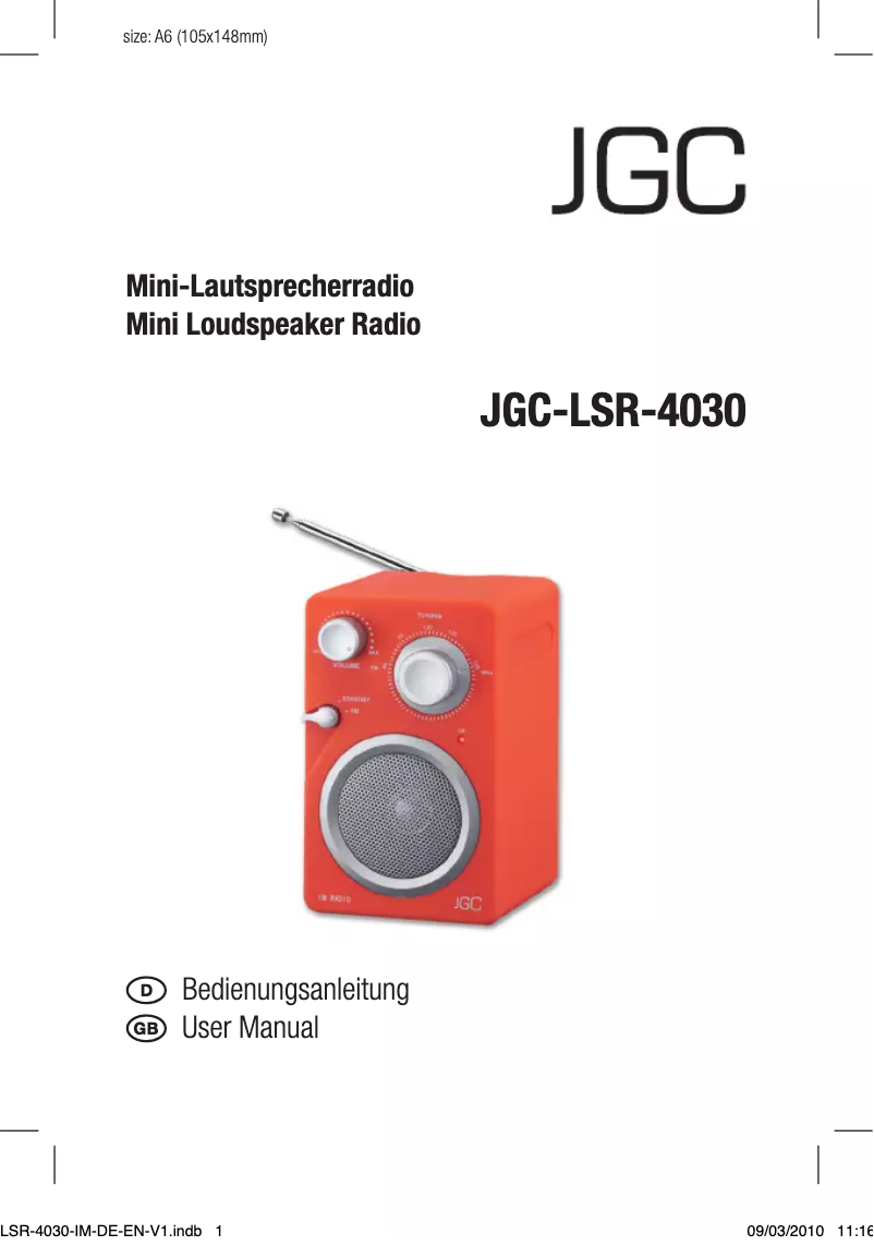 Page n°1 - Manuel utilisateur JGC LSR-4030