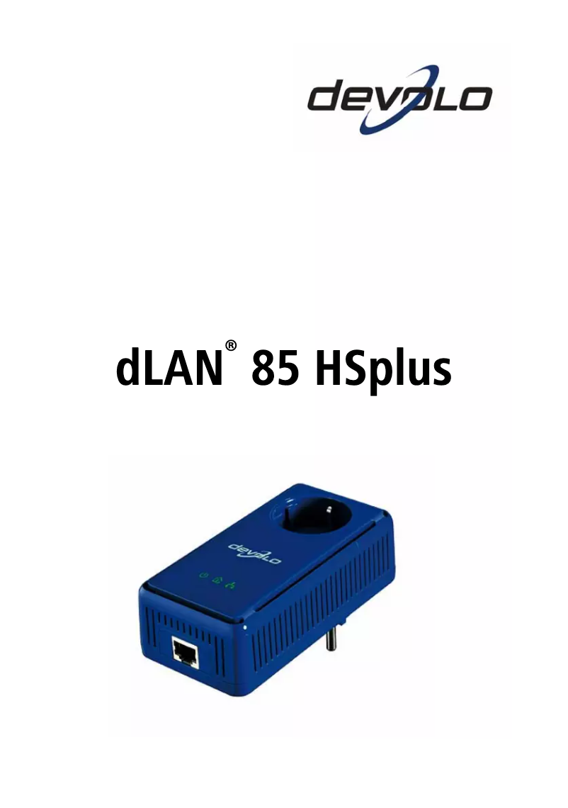Page n°1 - Manuel utilisateur Devolo dLAN 85 HSplus