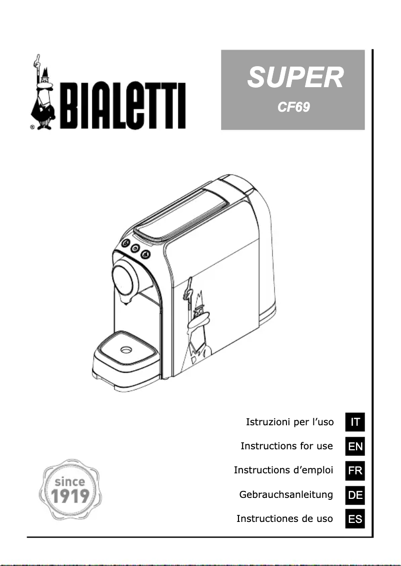 Page n°1 - Manuel utilisateur Bialetti Super CF69
