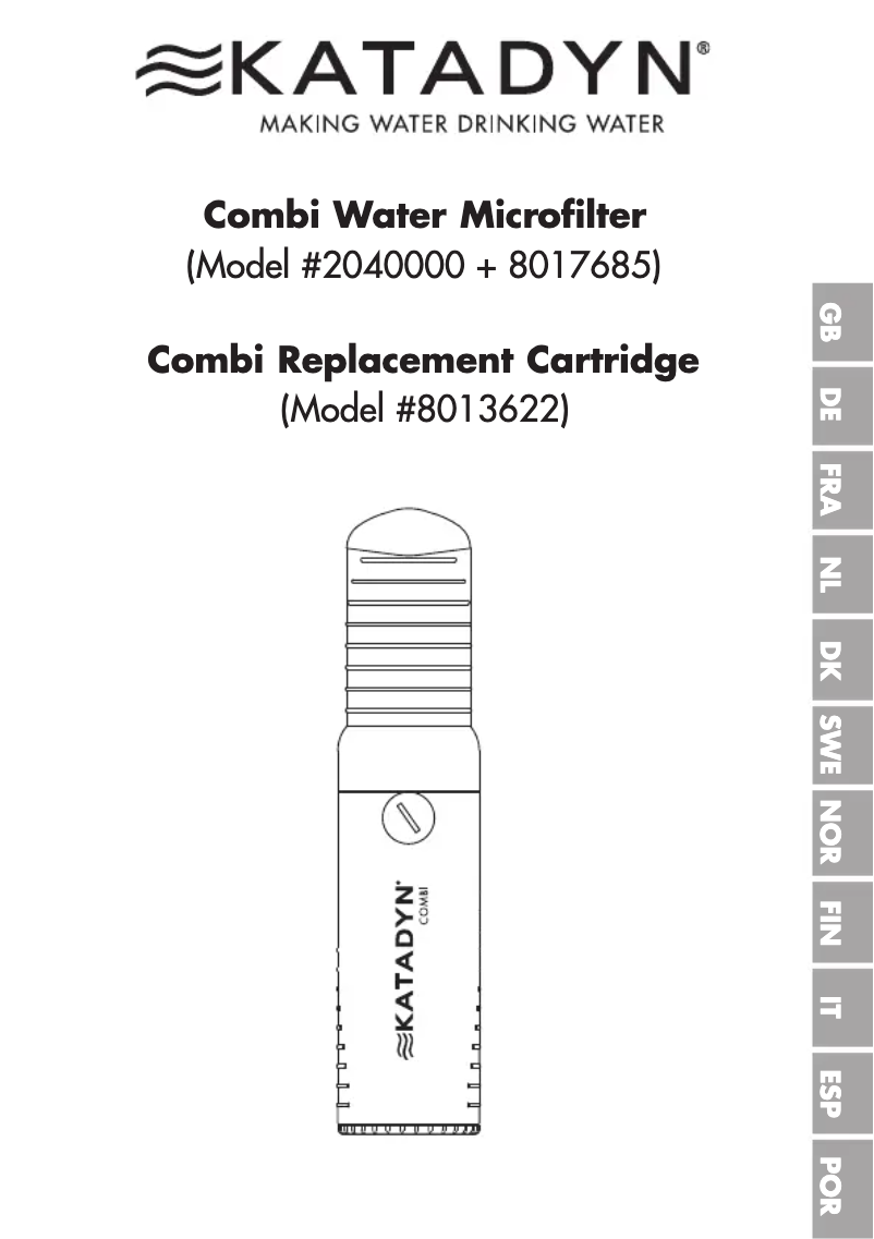 Page 1 de la notice Manuel utilisateur Katadyn Combi Plus