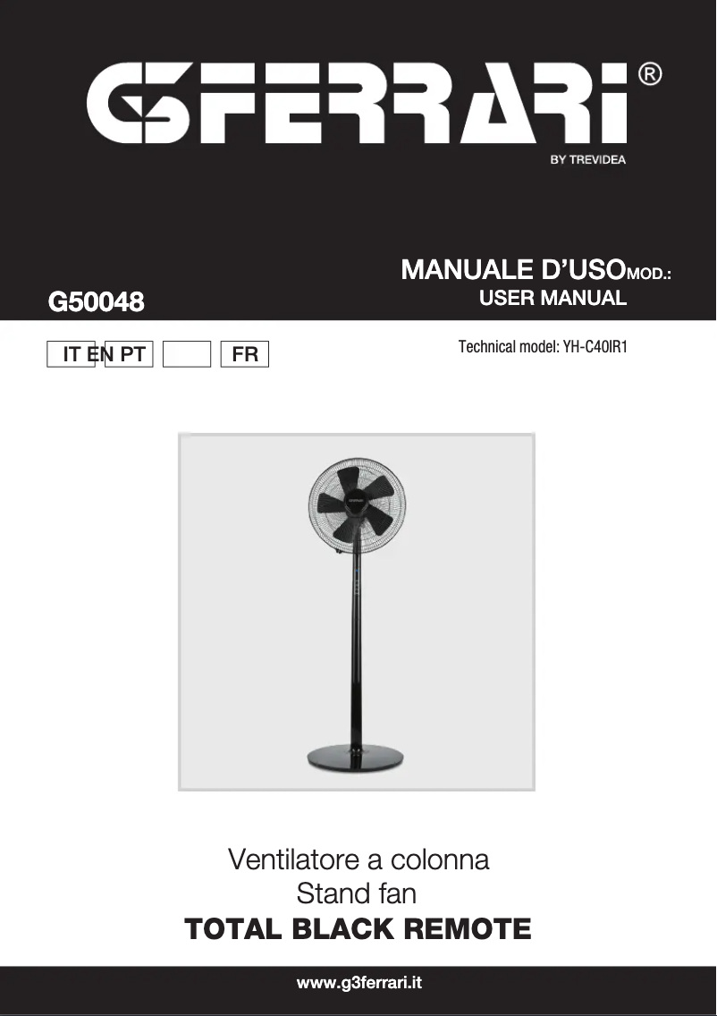 Image de la première page du manuel de l'appareil Total Black Remote G50048