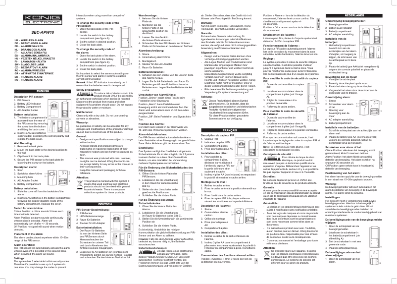 Page n°1 - Manuel utilisateur Konig SEC-APW10