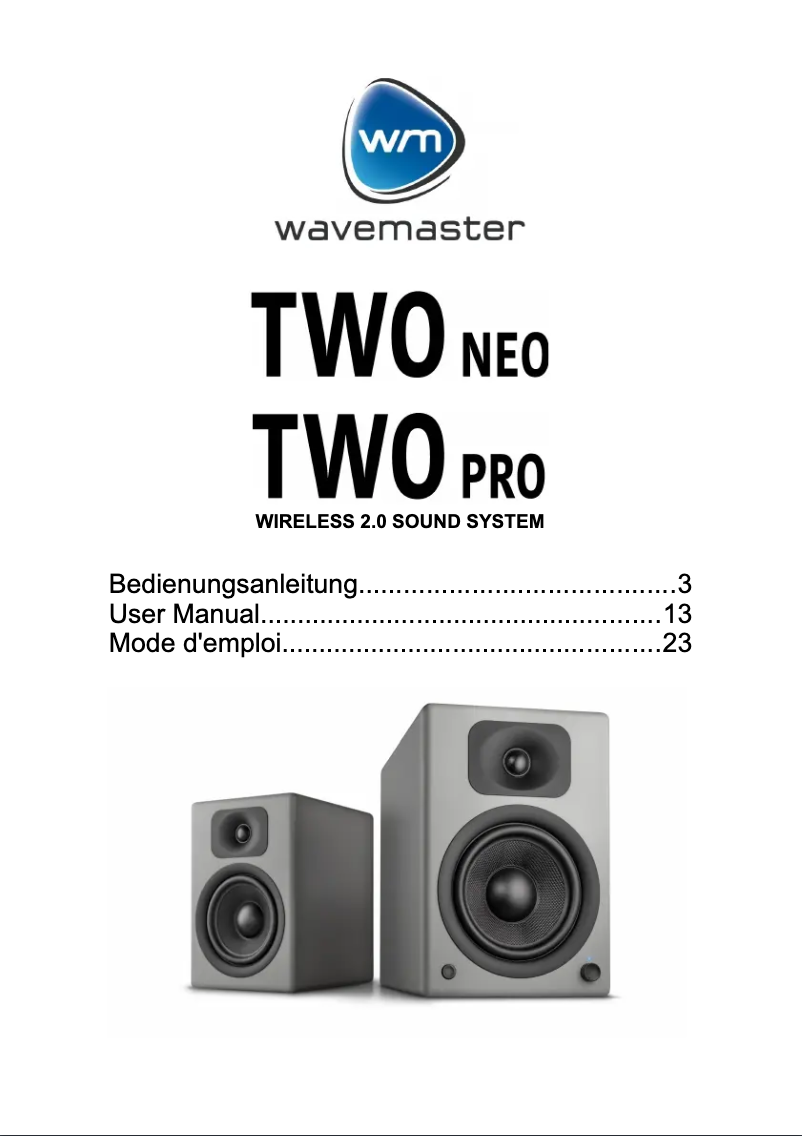 Page n°1 - Manuel utilisateur Wavemaster Two Neo