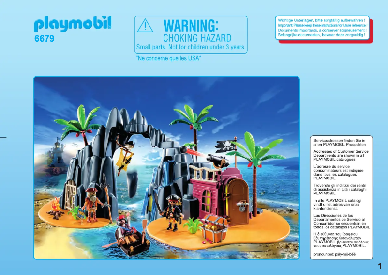 Página 1 del manual Manual de usuario Playmobil Pirates Pirate Treasure Island 6679