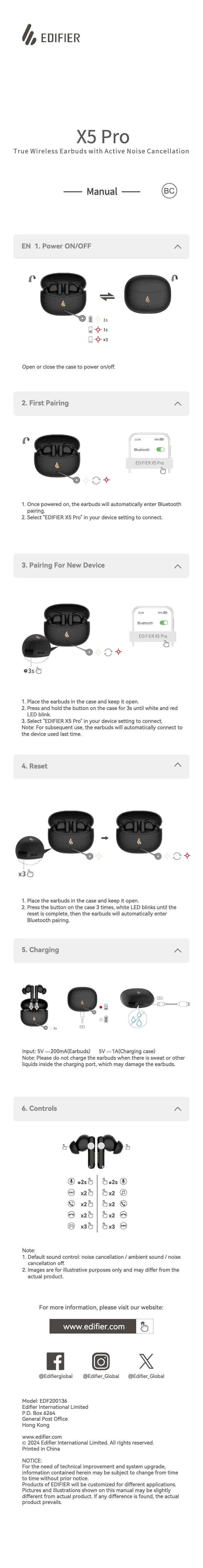 Page n°1 - Manuel utilisateur Edifier X5 Pro