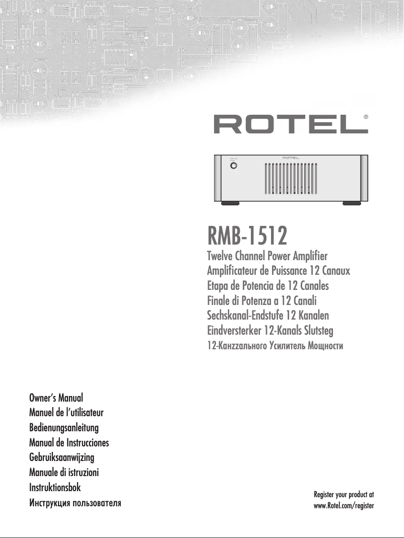 Page 1 de la notice Manuel utilisateur Rotel RMB-1512 V2