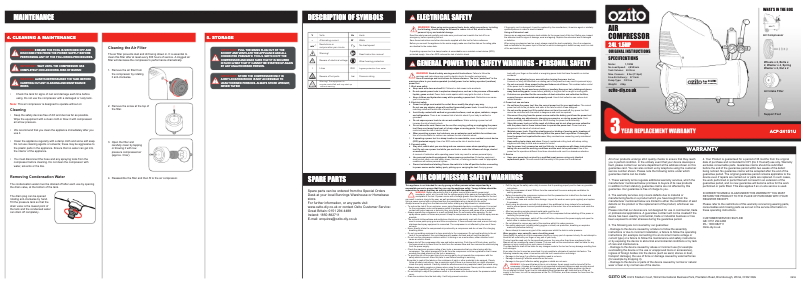 Image de la première page du manuel de l'appareil ACP-24151U