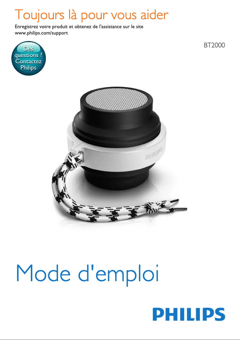 Page n°1 - Manuel utilisateur Philips BT2000R