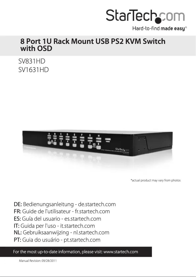 Page 1 de la notice Manuel utilisateur StarTech.com SV831HD
