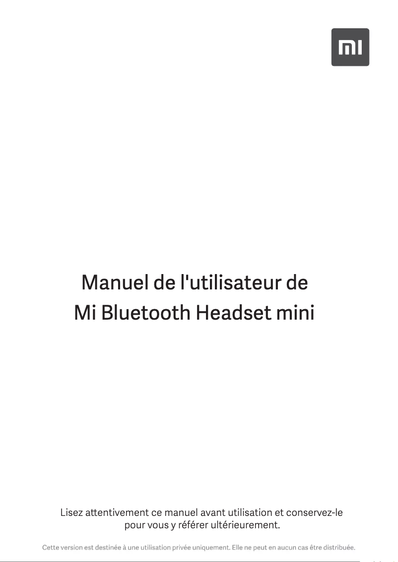 Página 1 del manual Manual de usuario Xiaomi Mi Bluetooth Headset Mini