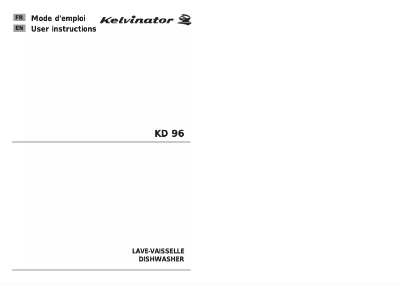 Page n°1 - Manuel utilisateur Kelvinator KD96-04S