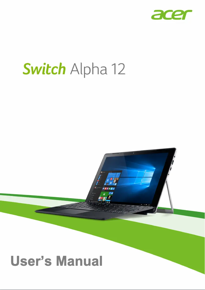 Page 1 de la notice Manuel utilisateur Acer Switch Alpha 12