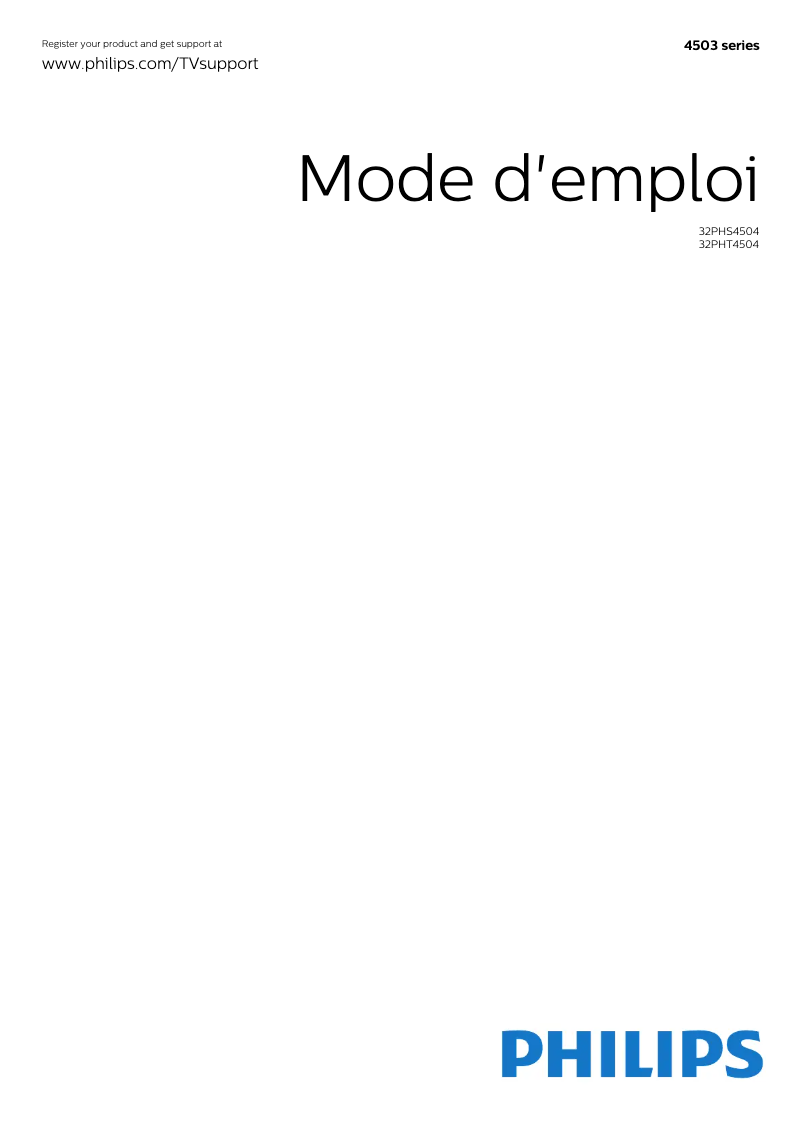 Page 1 de la notice Manuel utilisateur Philips 32PHS4504